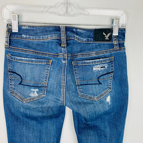 AE Super Low Stretch AEO Denim Jegging Jeans 0 L - Picture 6 of 13